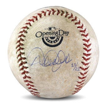 2014 Derek Jeter Opening Day Signed Game Used Baseball  (MLB Authenticated)